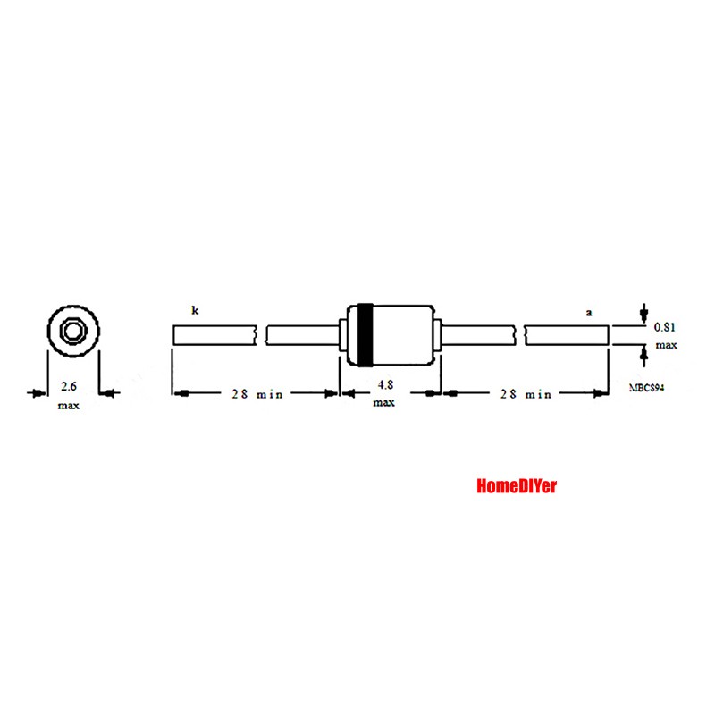 1/2W Zener Diode 0.5W 500mW DIP Zener Diodes 2.4V 2.7V 3V to 33V Various Values