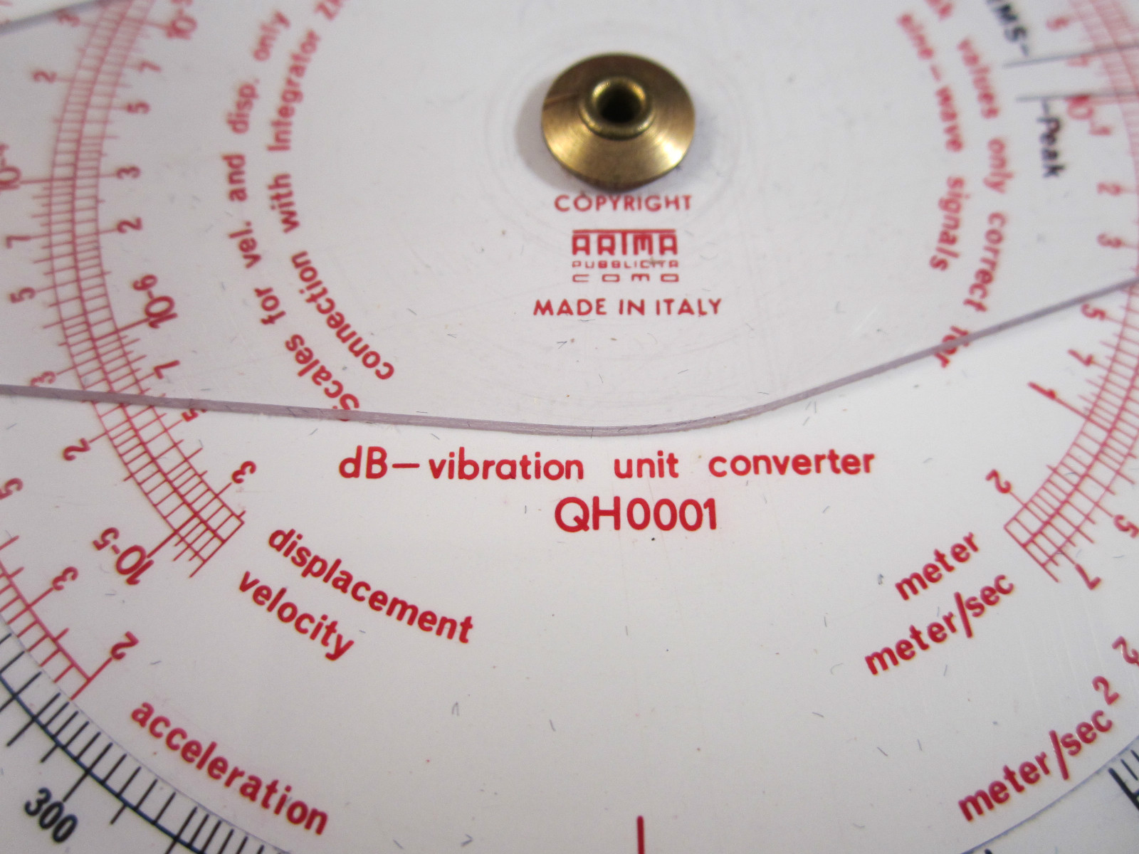 BRUEL KJAER QH0001 ITALY RULER ACCELEROMETER VELOCITY DISPLACEMENT CALCULATOR #2