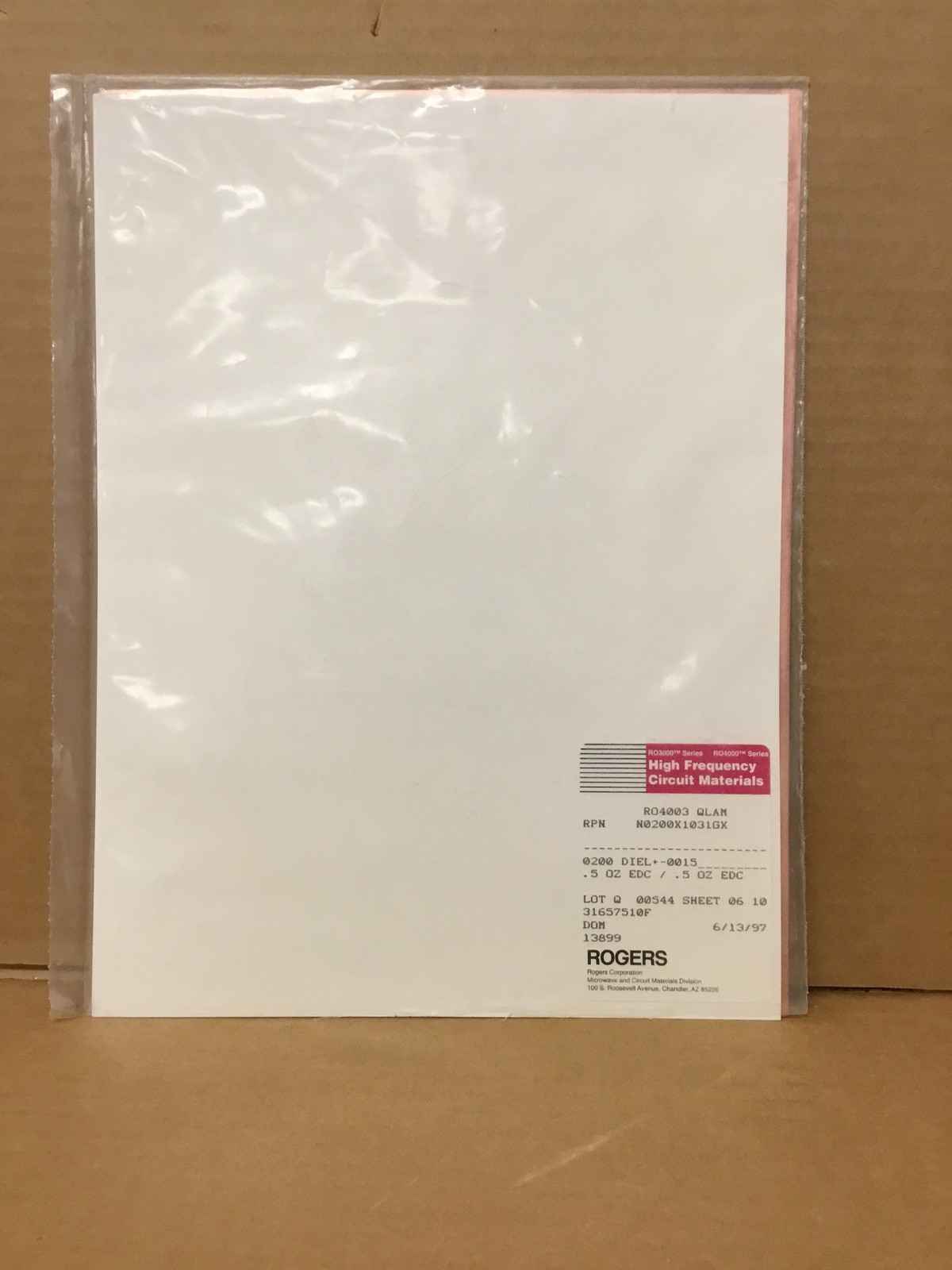 Lot of 2 NEW Rogers QLAM High Frequency Circuit Material Sheets 12×9″ RF PCB