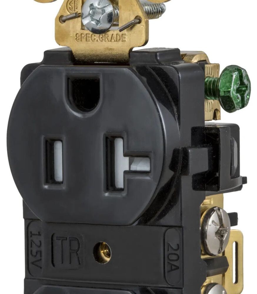 Hubbell HBL5362I, 125 VAC, 20 A, 5-20R, Ivory, Straight Blade Receptacle, 1 pc