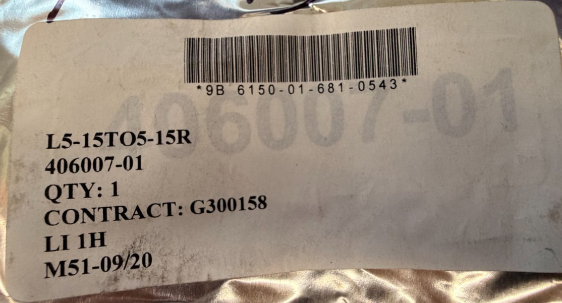 Hubbell HBL5269C Cable Assembly 6150-01-681-0543 Military Surplus 406007