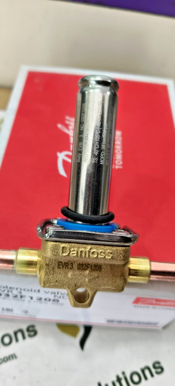 2PCS LOT- Danfoss 032F1206 Solenoid valve, EVR 3, Solder, ODF, 1/4- Brand New