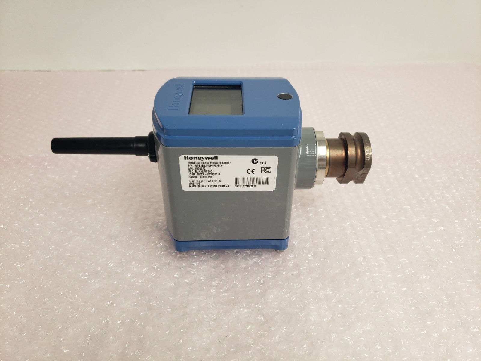 Honeywell Wireless Pressure sensor WPS1B12AGP4PLM1X RANGE 15000 PSI 18-3
