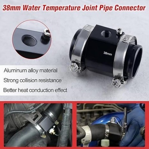 Aluminum Water Temperature Sensor Adapter 38mm 1-1/2″ Radiator Hose Size: 38mm