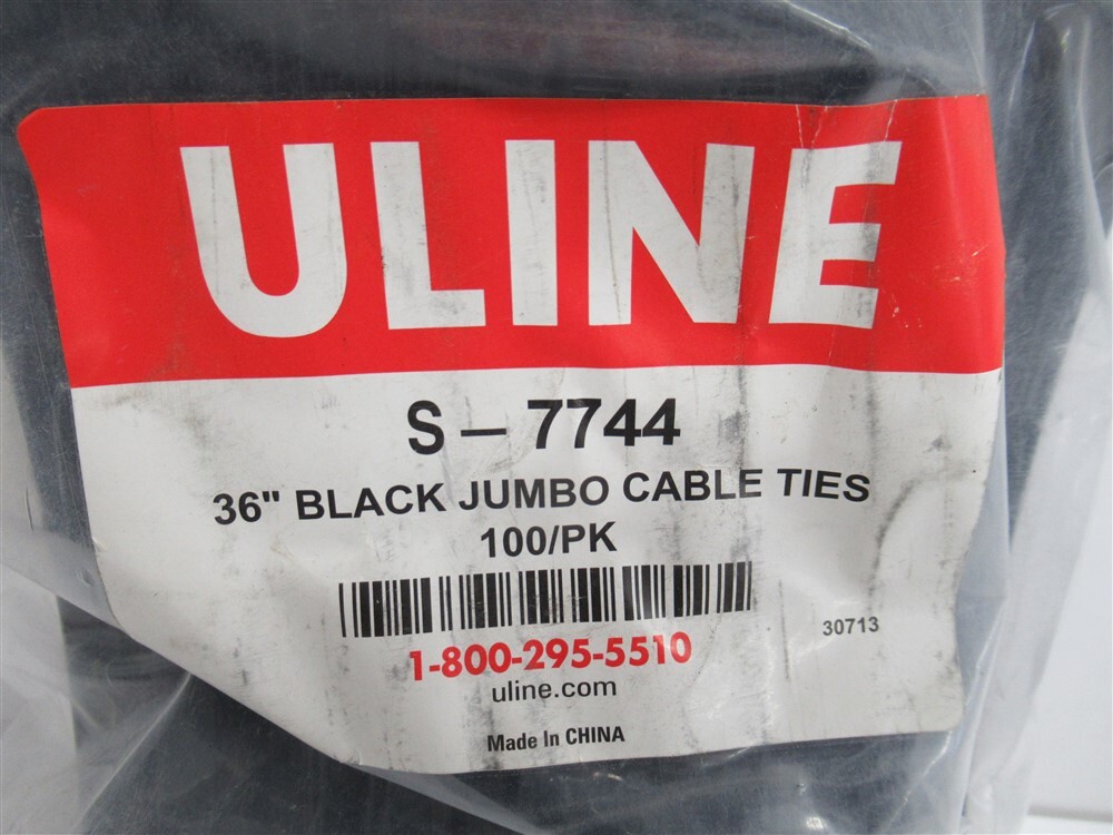 U-Line S-7744 , 36″ Black Jumbo Cable Ties (PK 100)