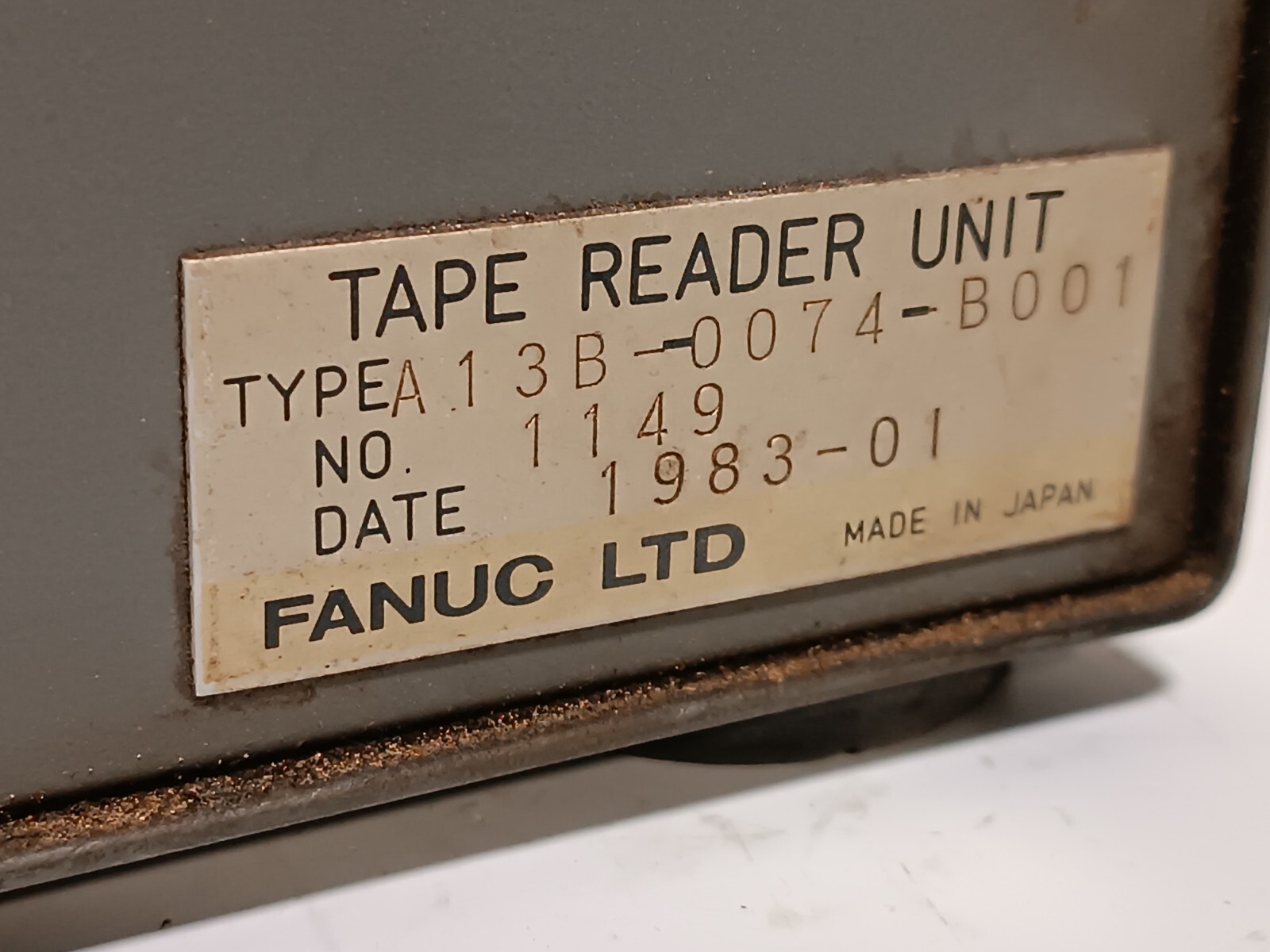 Fanuc LTD A13B-0074-B001 Portable Tape Reader Unit without Reel