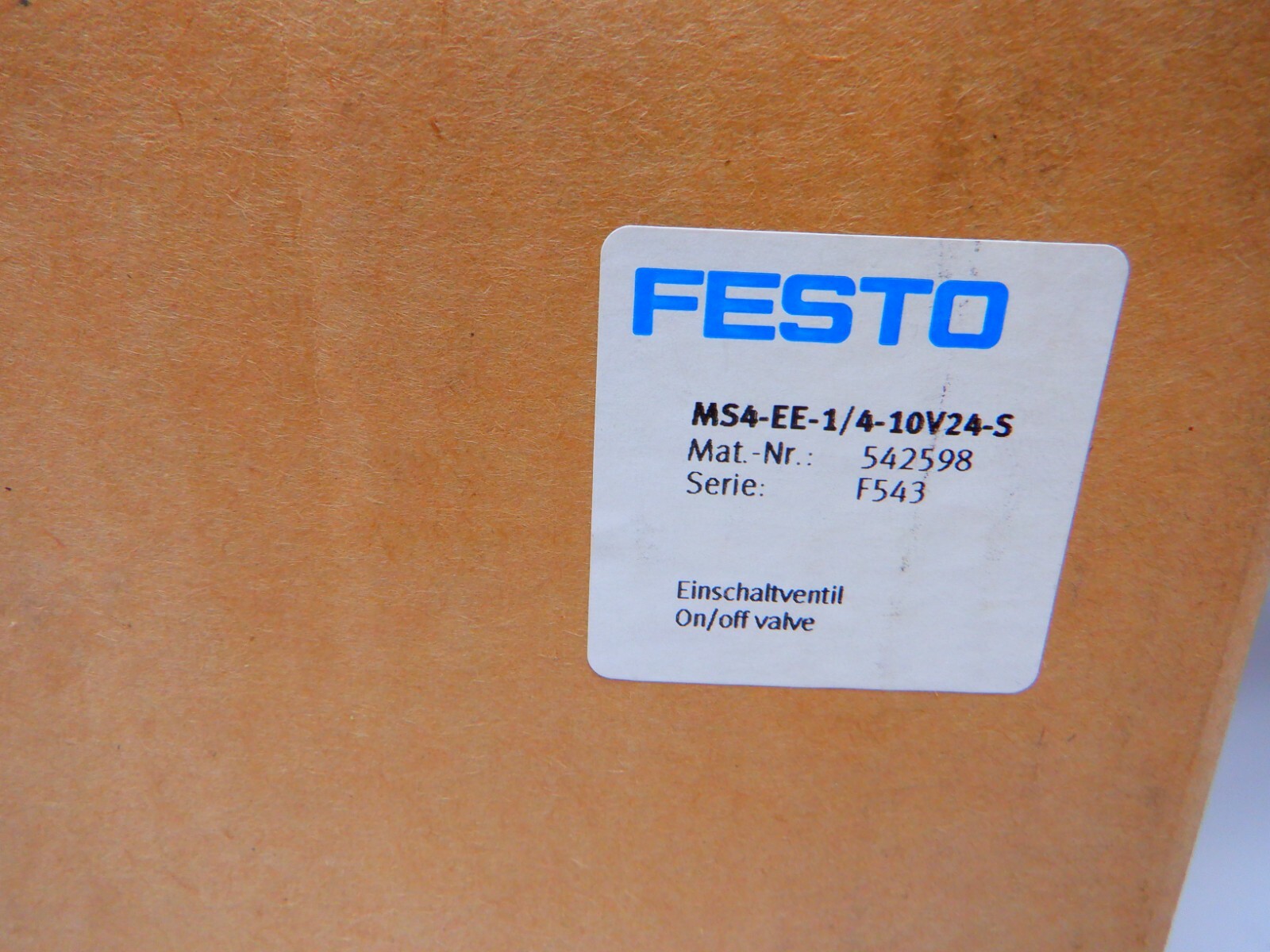 Festo MS4-EE-1/4-10V24-S 542598 Shut Off Valve new