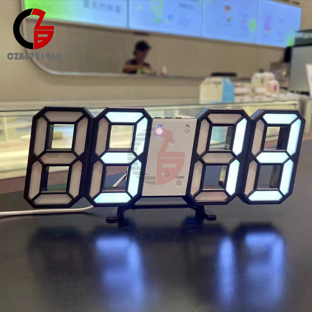 LED Electric Digital Alarm Clock Time/Date/Temperature Display Home Decoration