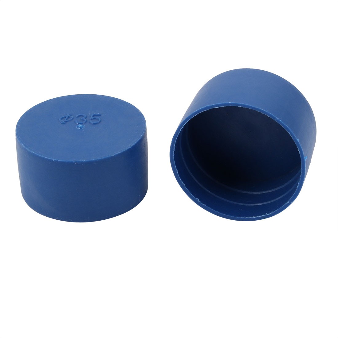 2pcs 35mm Inner Dia PE Plastic End Cap Bolt Thread Protector Tube Cover Blue