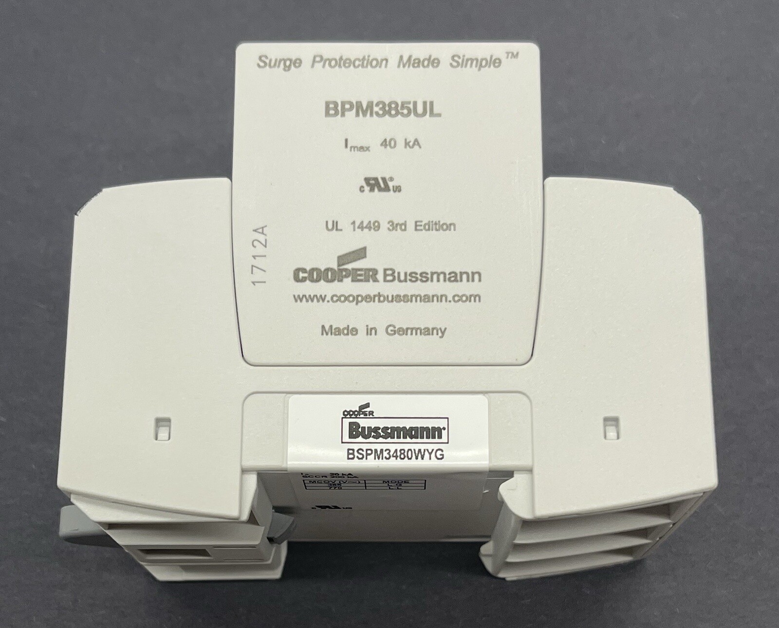 Cooper Bussmann BSPM3480WYG Surge Arrester w/ 3 BPM385UL modules, US Seller, NEW