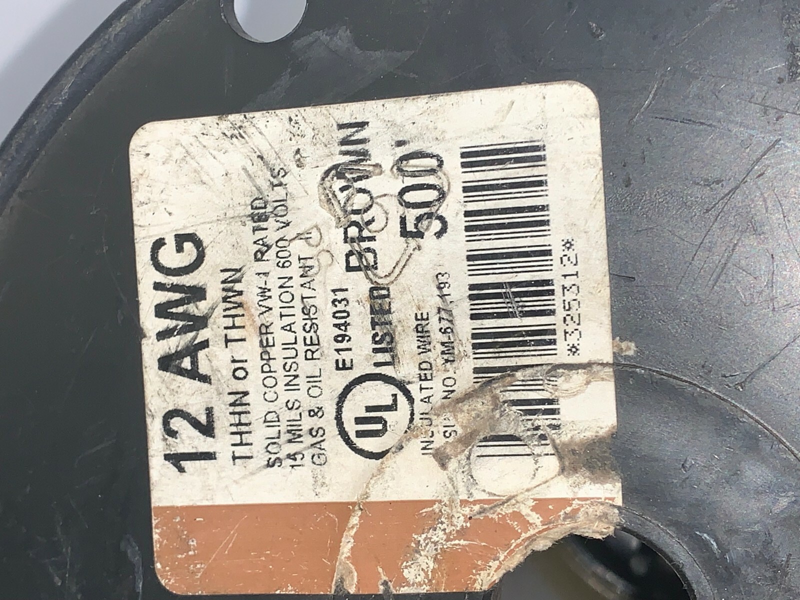 UNBRANDED WIRE, E194031, 12 AWG, SOLID COPPER, BROWN, THHN/THWN-2, 600V, 200′
