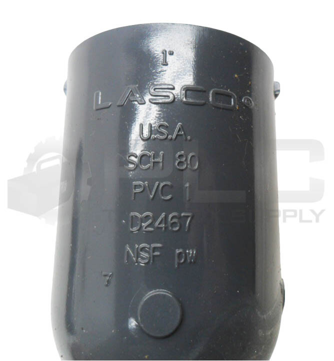 LOT OF 6 NEW LASCO D2467 90 DEGREE ELBOW 1″ SCH80 PVC1 NSF-PW