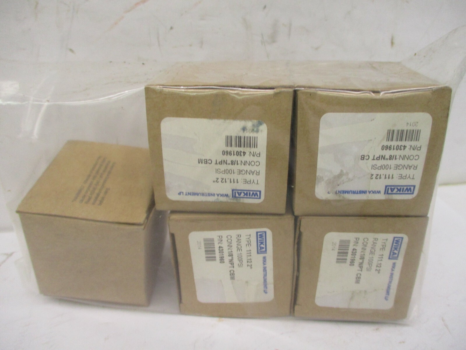 New Lot of 5 Pieces Wika 111.12 2″ 100 PSI 1/8″ NPT CBM A4029IPL