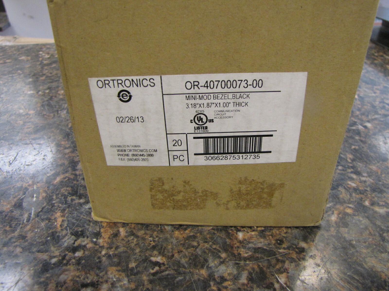 New Box of (17) Ortronics OR-40700073-00 Bezel Black 3.18”x1.87”x1” Thick