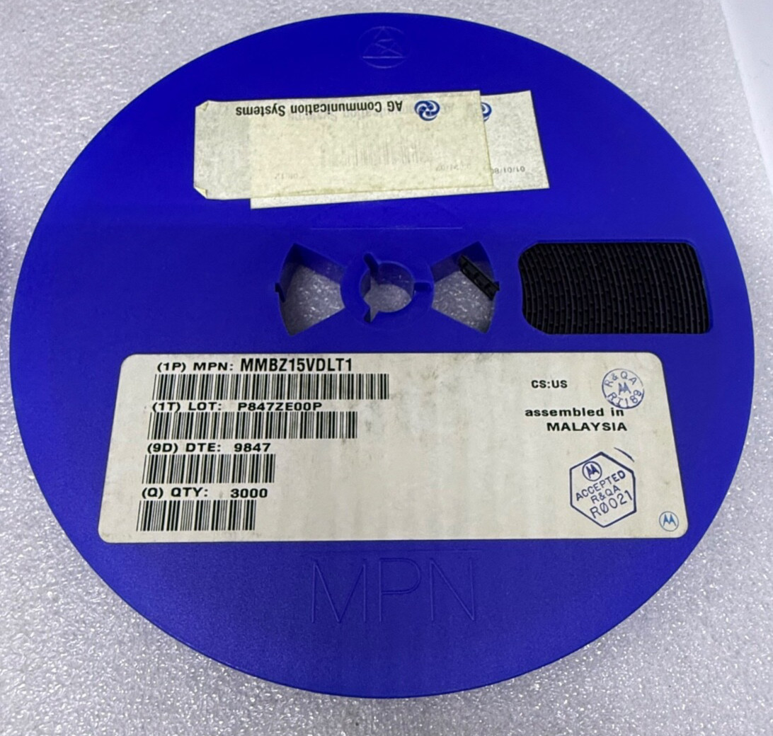 (2) MMBZ15VDLT1 TVS ZENER DIODE 15V 40W SOT23 ON SEMI (each roll 3000)