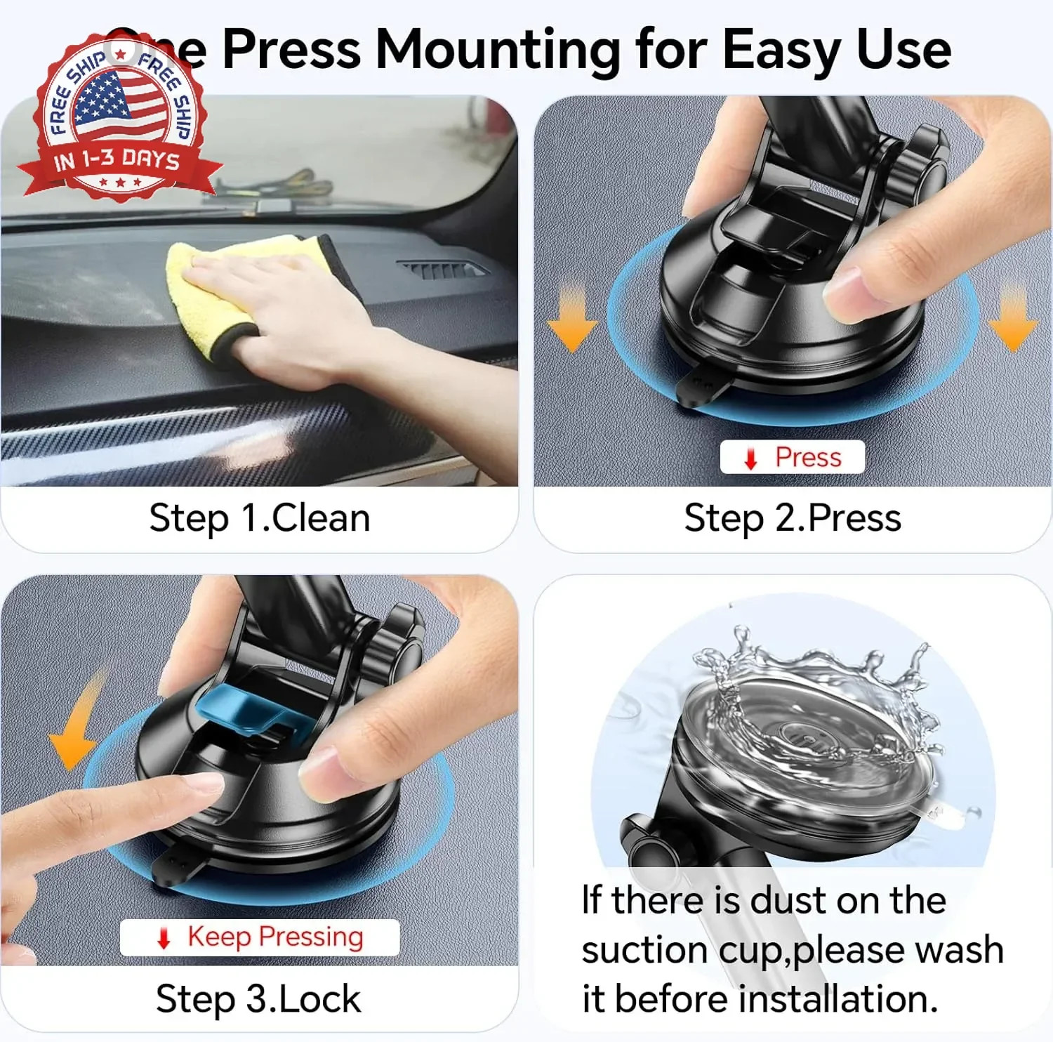 GPS Suction Cup Mount for Garmin GPS Mount[Strong suction]Replacement GPS Dash M