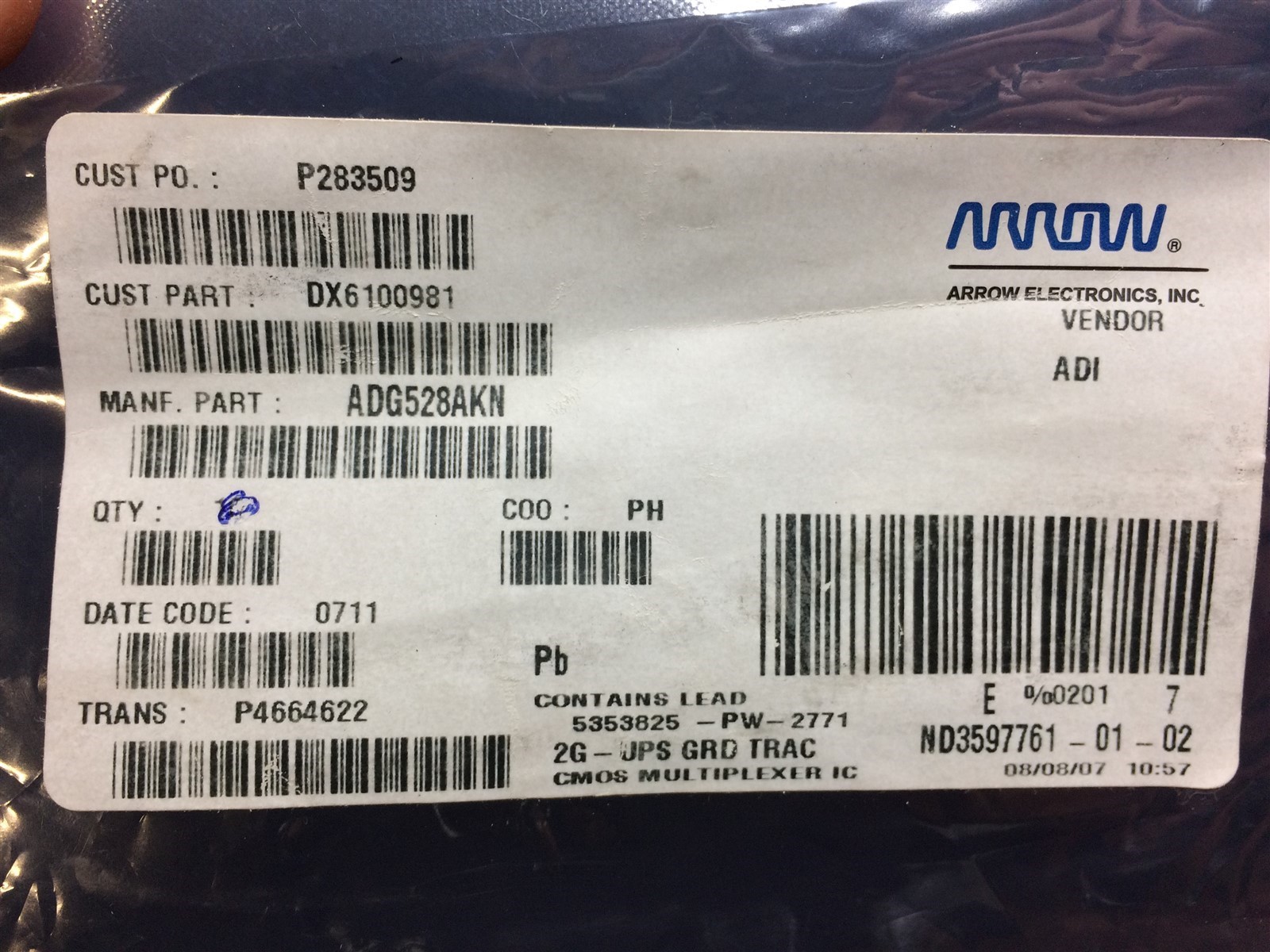 ADG528AKN ANALOG DEVICES IC MULTIPLEXER 8X1 18DIP 1 UNIT