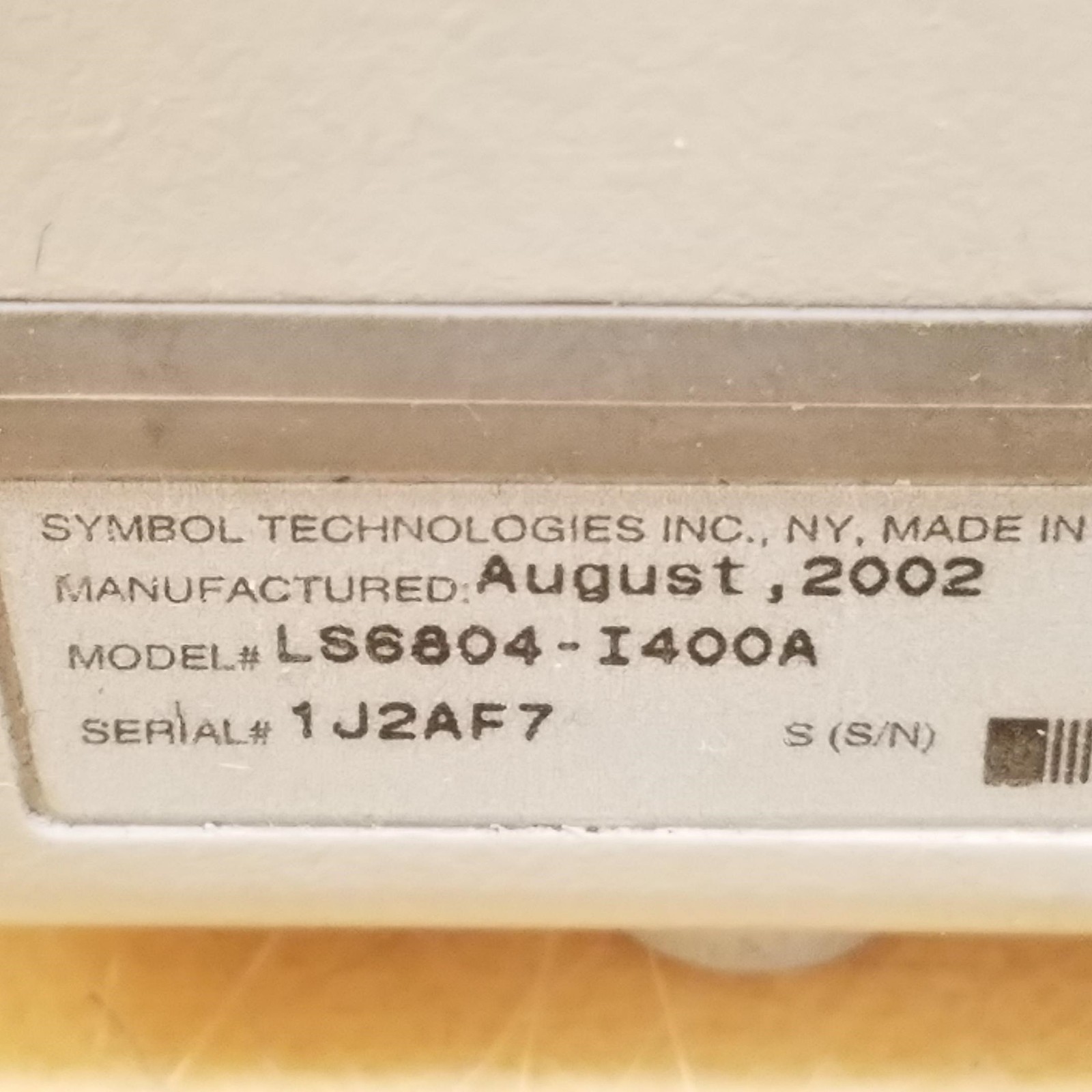 Symbol LS6804-I400A Laser Barcode Scanner LS6800 Series – USED