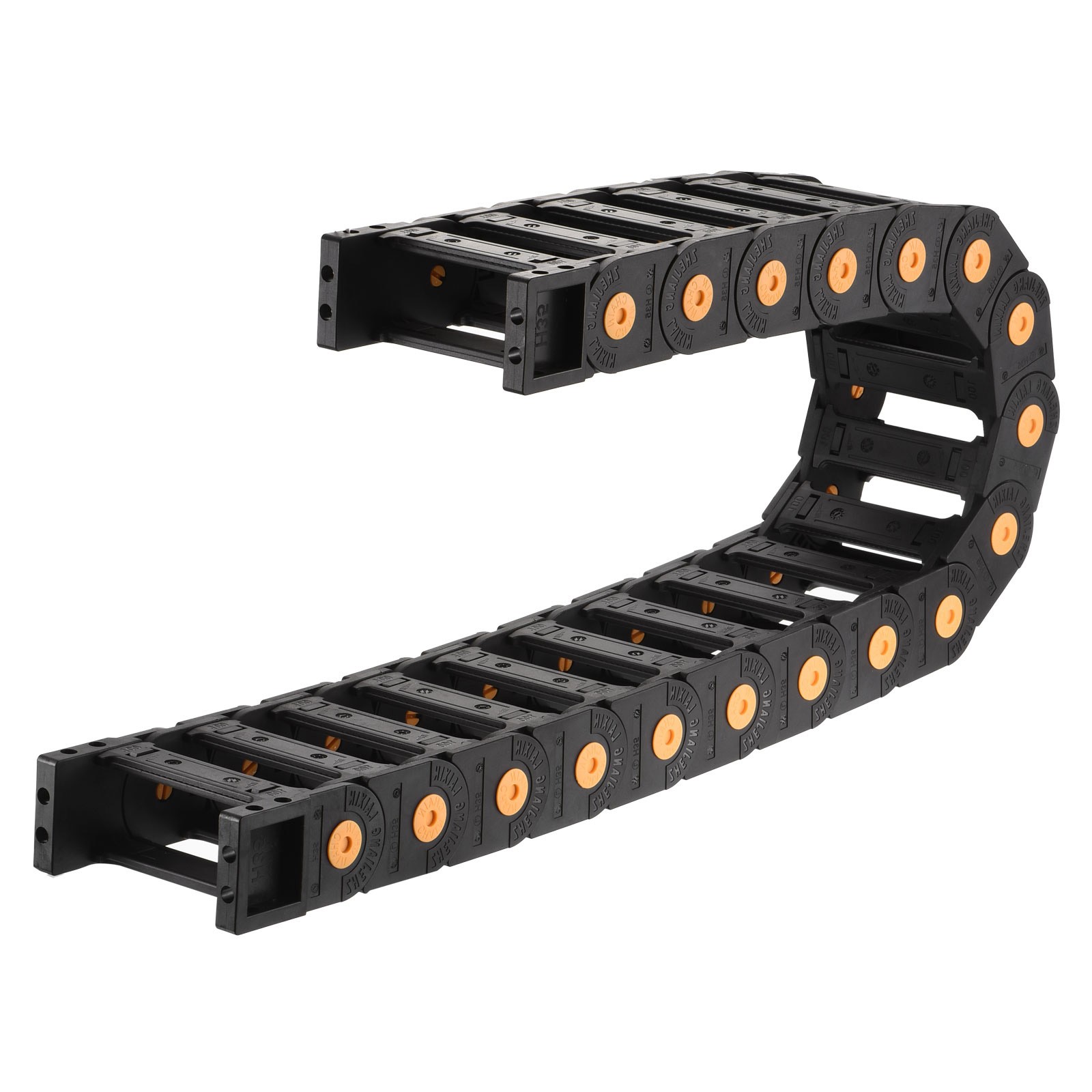 Drag Chain Cable Carrier Open Type End Connectors R100 35X100mm 1 Meter Plastic