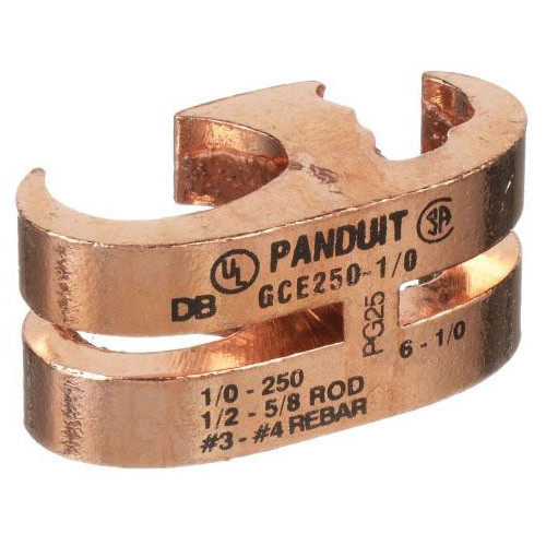 PANDUIT GCE250-250, Grounding Connector, 1/0 AWG Str to 250 KCMIL Run/Tap, 1pc
