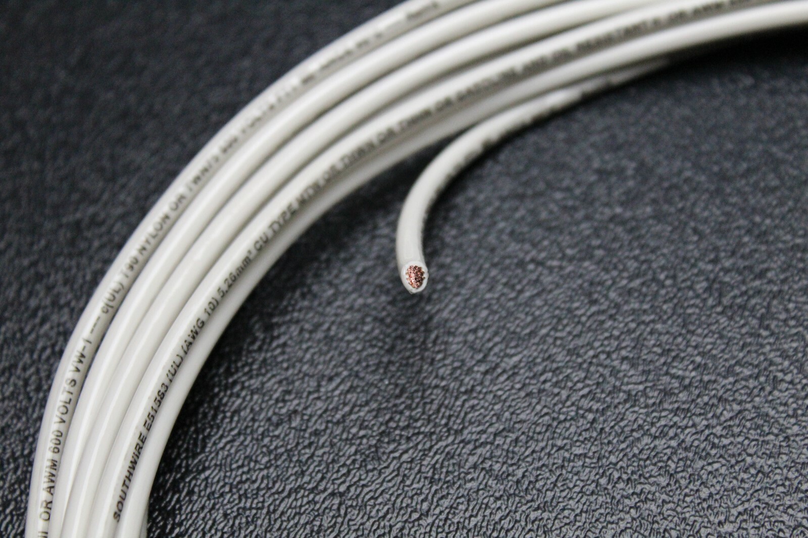 10 GAUGE THHN WIRE STRANDED WHITE 15 FT THWN 600V GROUND MACHINE CABLE AWG