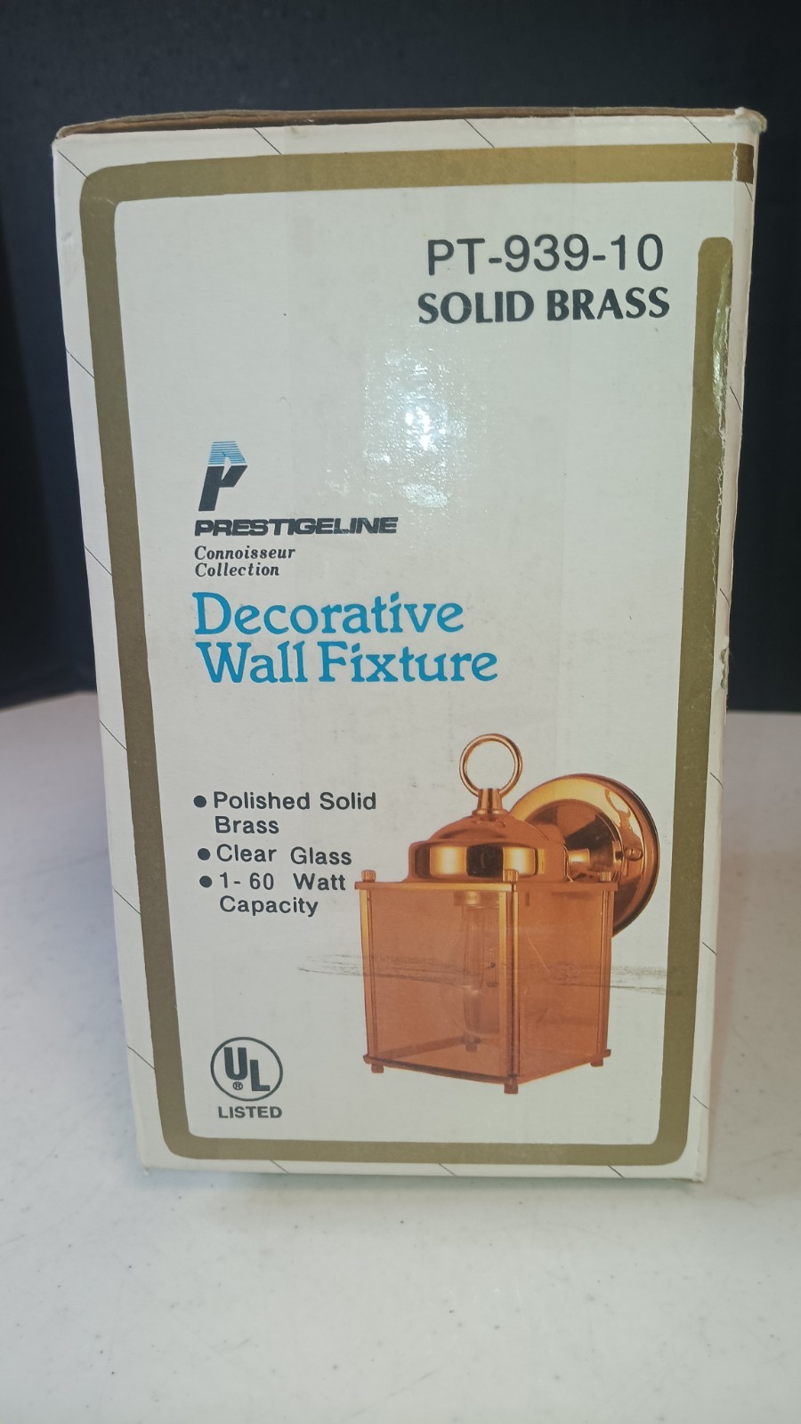 PRESTIGELINE Polished Solid Brass Square Wall Lantern FREE SHIPPING
