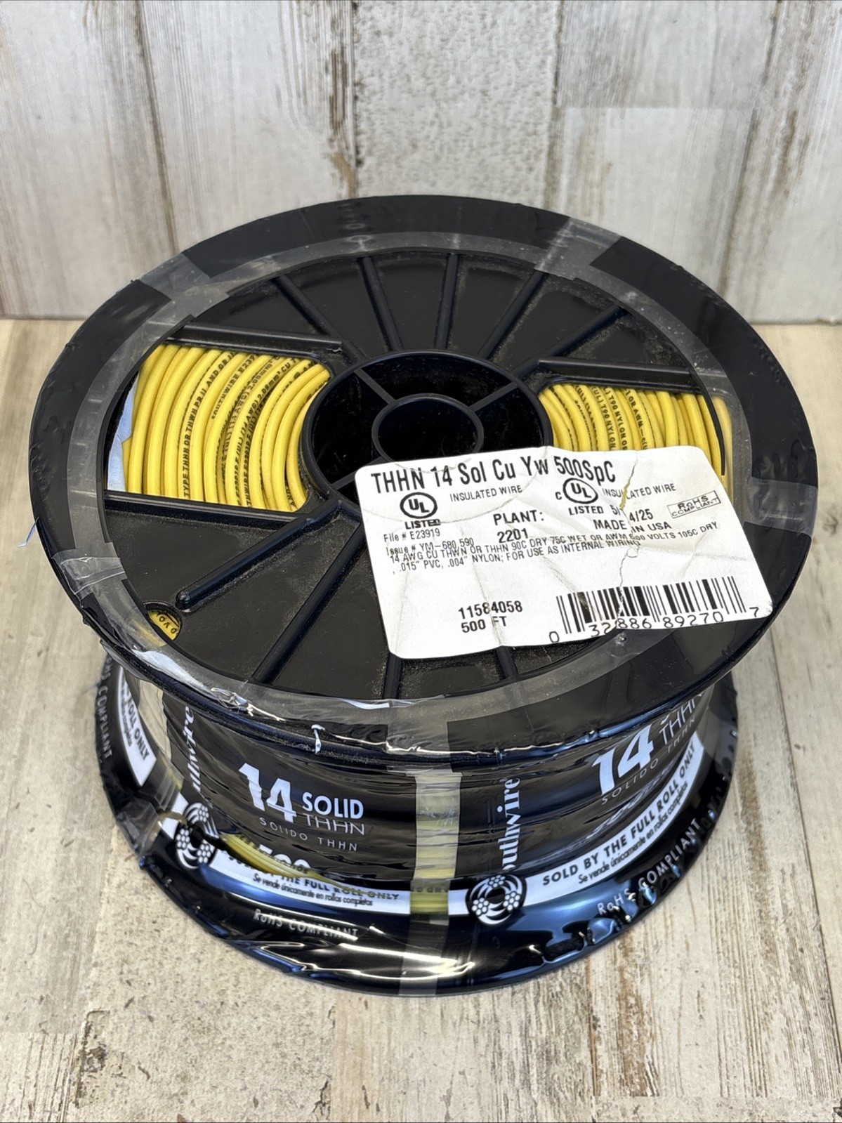 Southwire Building Insulated Wire 14 GA Single Conductor 15 Amp 600 V 500Ft New