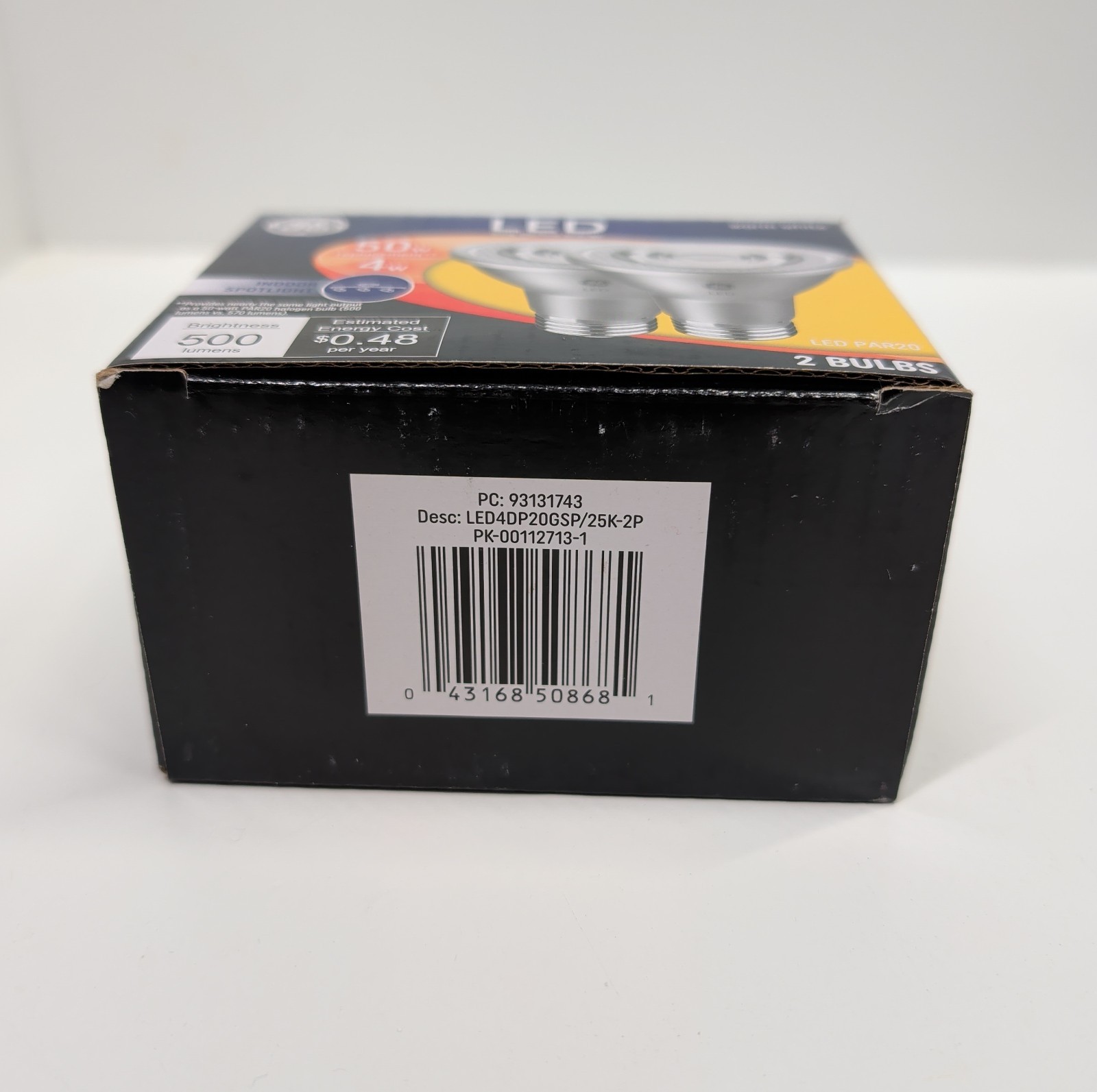 LED R20 Directional Flood Bulbs 7W Warm White 500 Lumens Clear 2‑Pack New