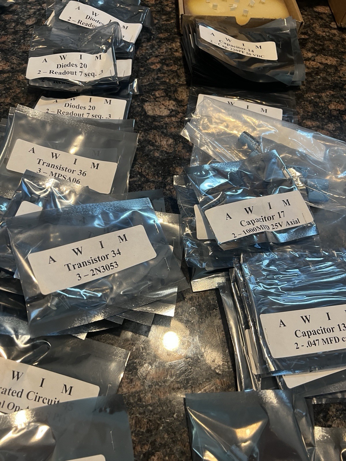 NEW Lot Of Discrete Components Diodes, Amp, IC, Resistors, Etc