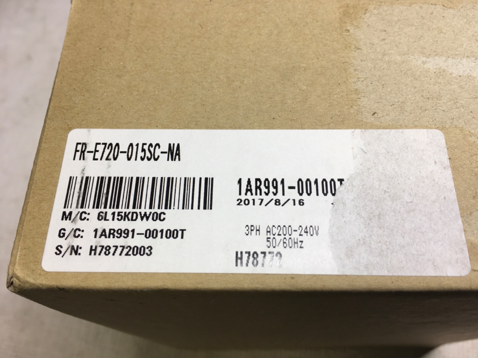 Mitsubishi Electric Compact Size Inverter, FR-E720-015SC-NA, NOS, LG-2869