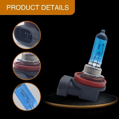 2 PCS H11 Halogen Bulb, 55W DC12V High-power 360° Ultra-whit Color: White #H11