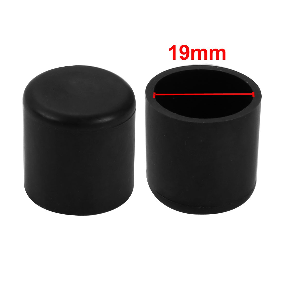 19mm Inner Diameter Chair Leg Floor Protectors Table Feet Tips Covers Caps 20Pc