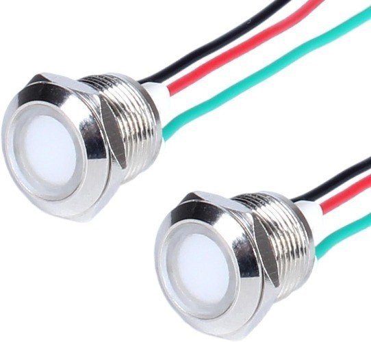 12mm 12V 24V Metal 2 Color LED Indicator Light