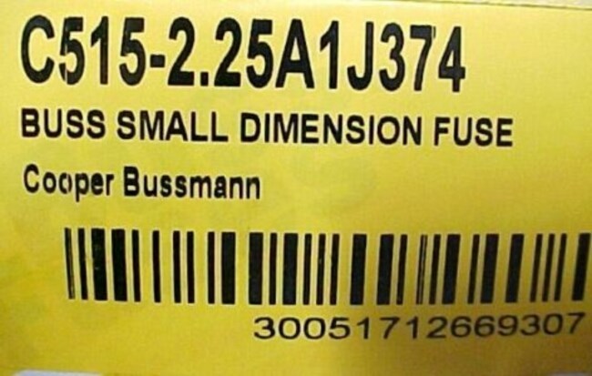 Lot 25 Bussmann C515-2.25A1J374 Fuses, Solder Leads, 2.25A 5mm x 15mm Electrical