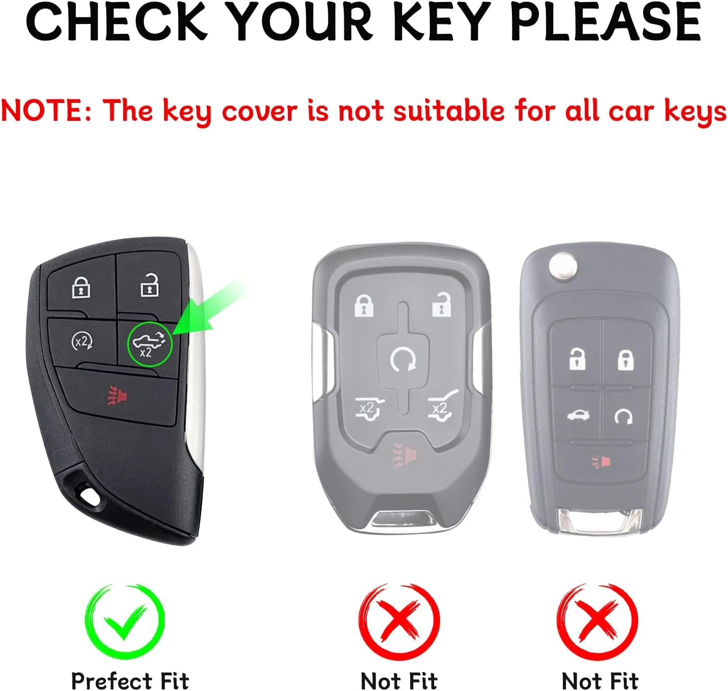 Silicone Key Fob Cover for 2022-2025 Silverado 1500, Sierra 1500, Acadia, Terrai