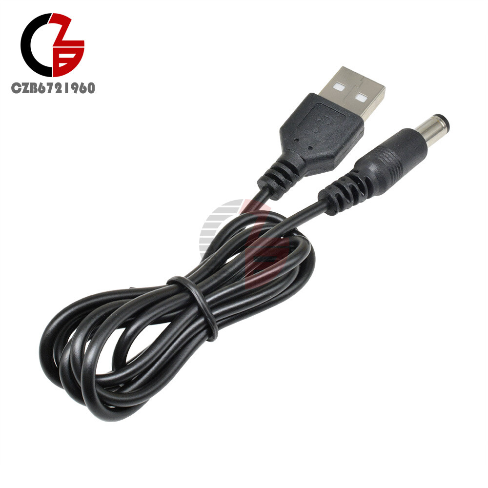 10PCS USB 2.0 Male A To DC 5.5mm x 2.1mm Plug DC Power Supply Cord Socket Cable