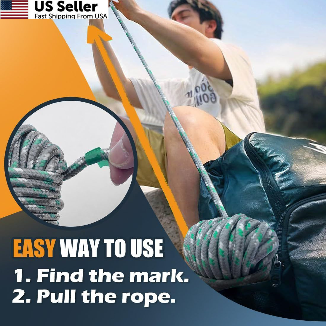 100 ft 1/4″ Polyester Rope Poly Strong Utility Cord for Clothes Line Flag Pole