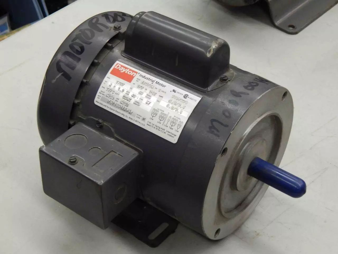 Dayton Industrial Motor 1K077A 56C 1/3-HP 115/230V 1725-RPM ​1-Ph, 1 pc