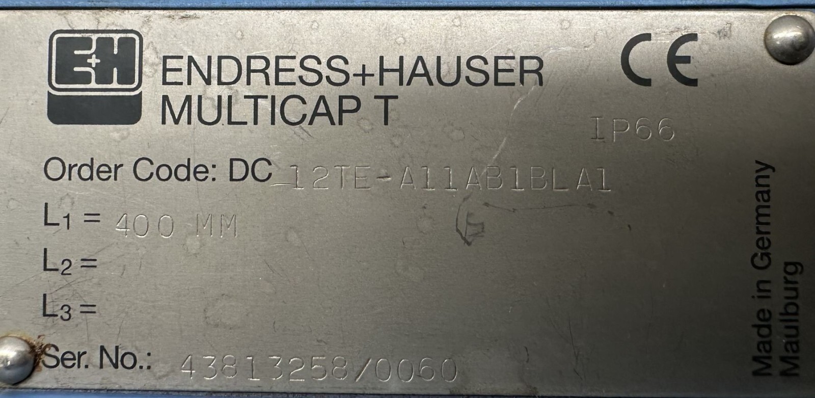 ENDRESS & HAUSER #DC12TE-A11AB1BLA1 Multicap T Level Measurement