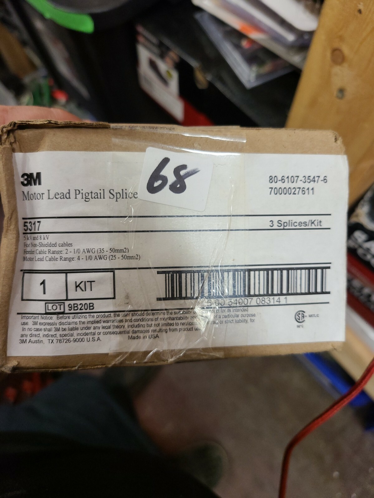 3M Motor Lead Pigtail Splice Kit 5317 5/8 kV, Non-Shielded, 2-1/0 AWG new in box