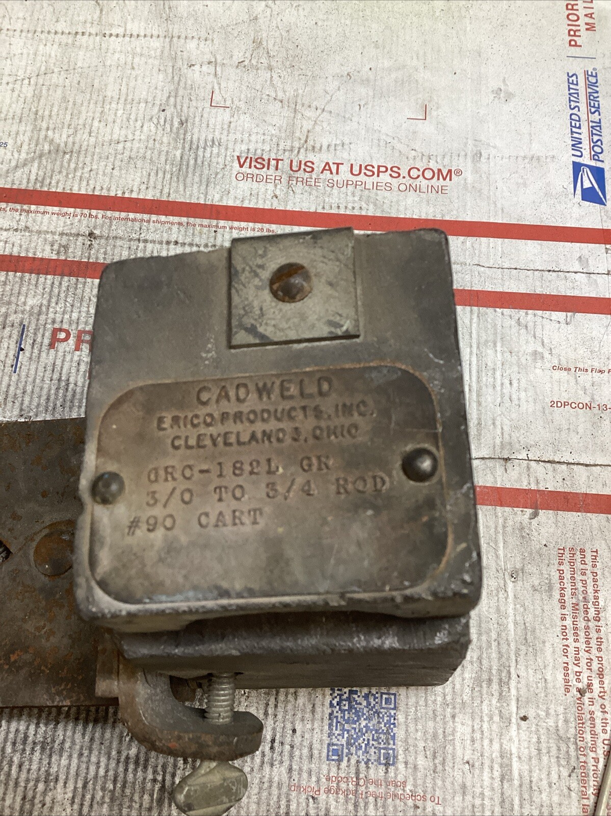 ERICO CADWELD GRC-182L MOLD GR 3/0 To 3/4 ROD #90 CART ED4U 3295