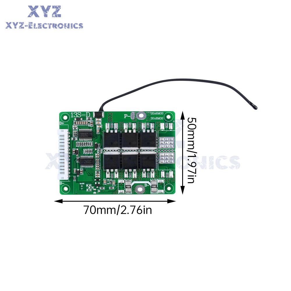 13S 48V 20A 30A Same Port Battery Protection Board for 18650 Li-ion Battery