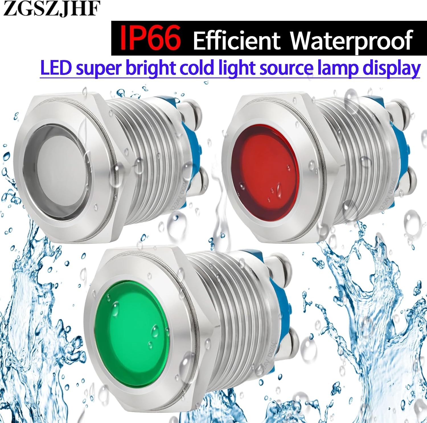 16mm 5/8 Inch LED Signal Indicator Light 110V 120V AC DC Indicator Light