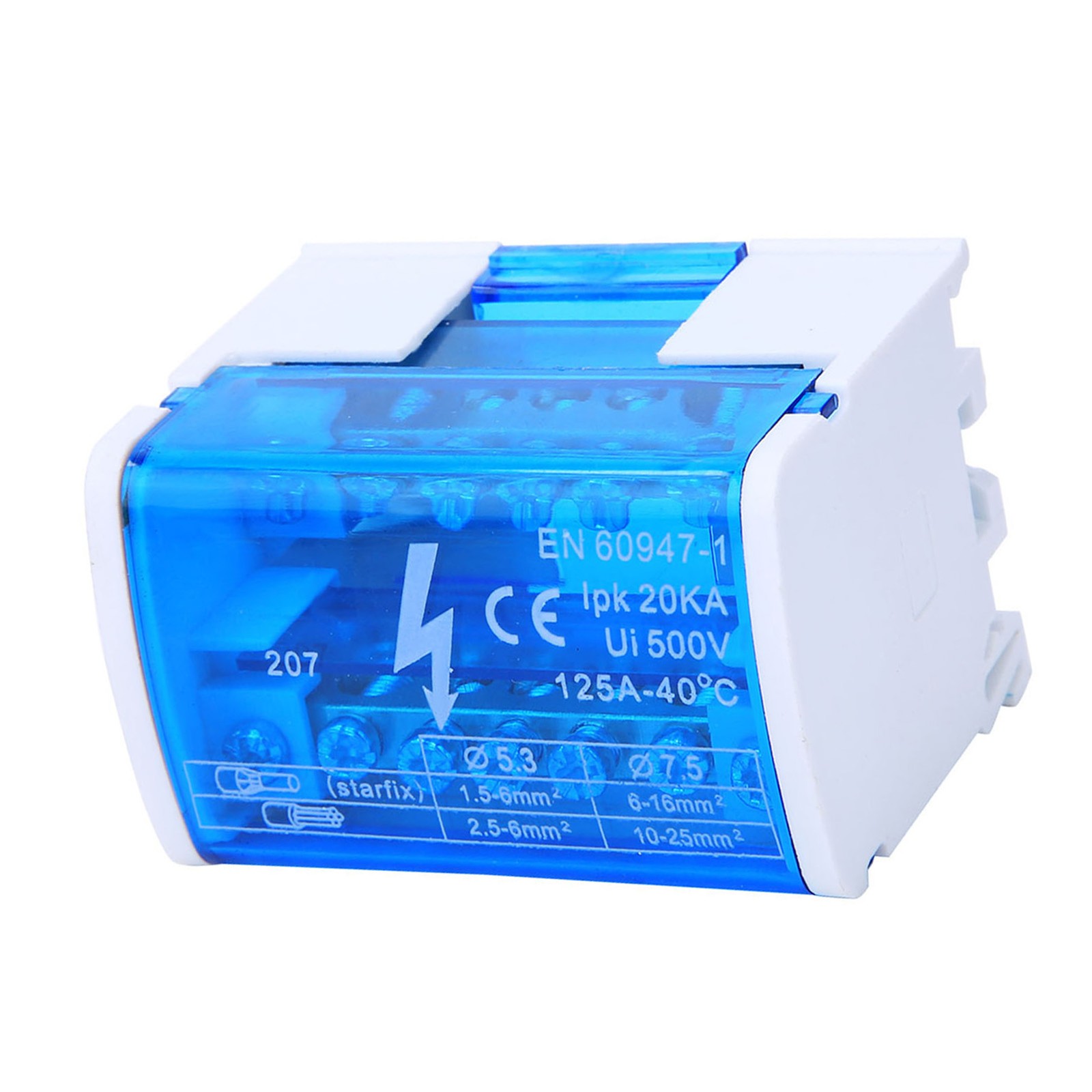 ­Terminal Distribution Box Din Rail 2-Level Single Phase With Transparent Dust