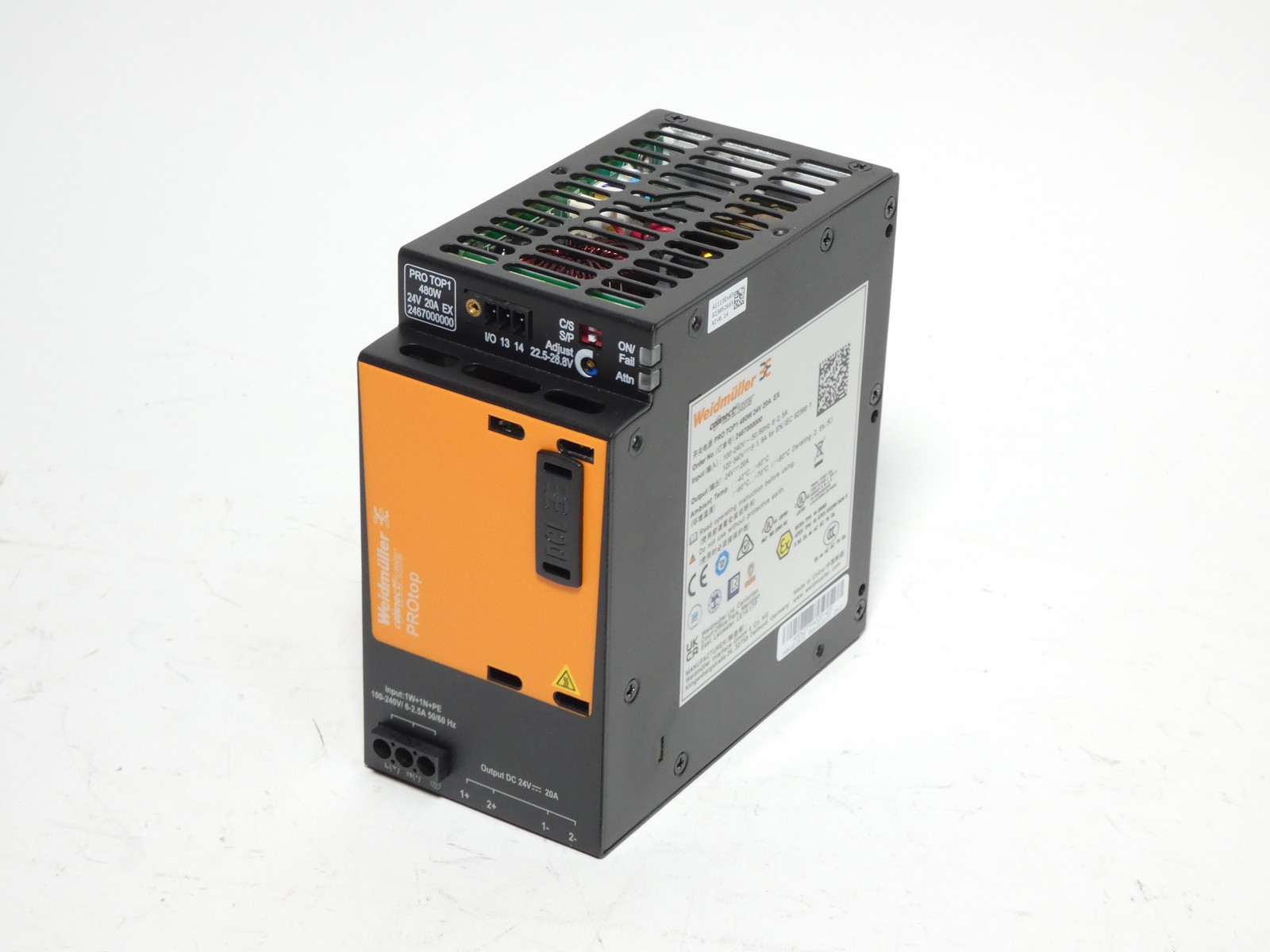 Weidmuller 2467000000 Power Supply PRO TOP1 480W 24V 20A – NEW Surplus!
