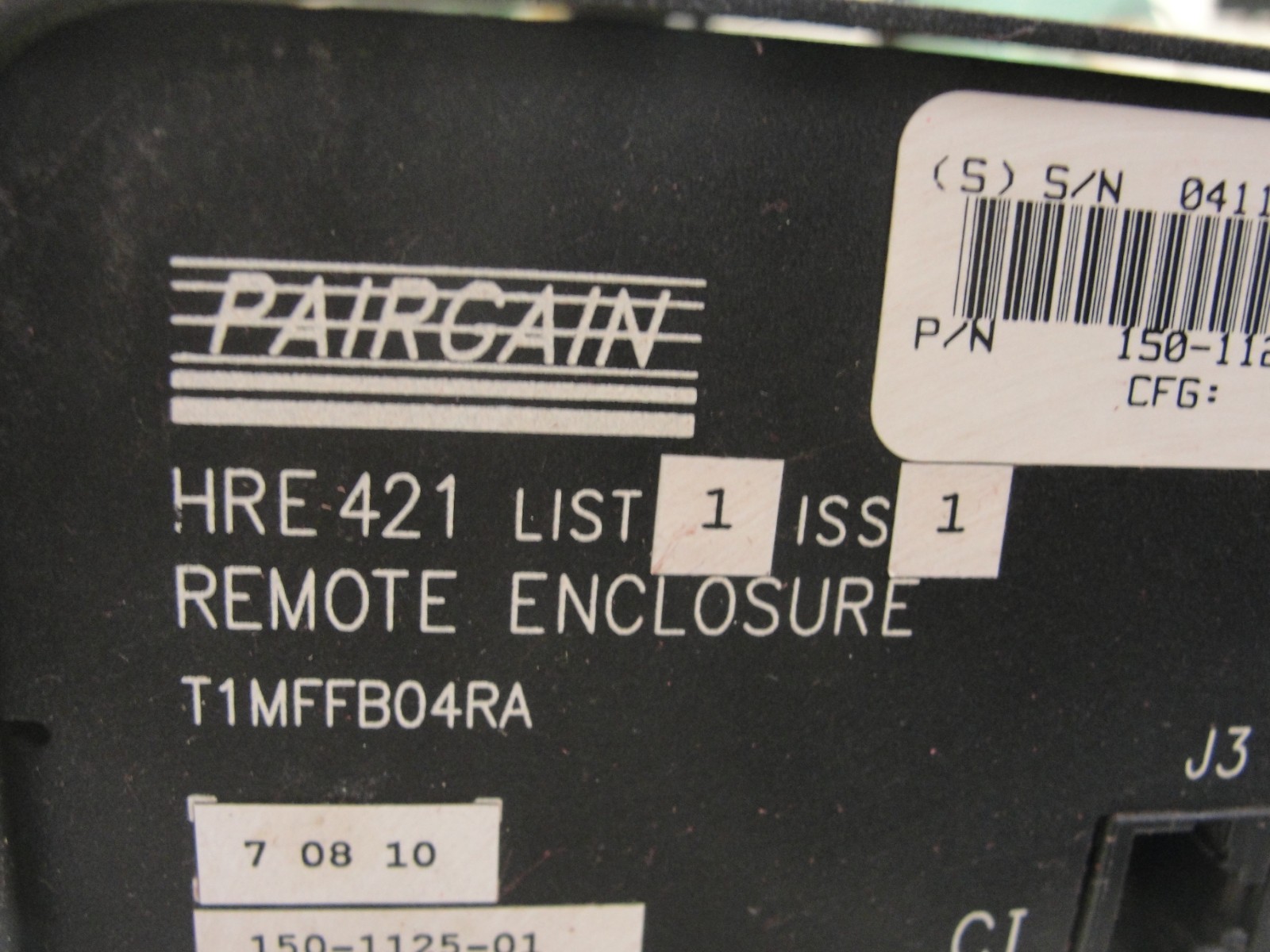 Pairgain enclosure HRE 421 150-1125-01 + Higain HRU 412 + Troncom DTWA 528-04