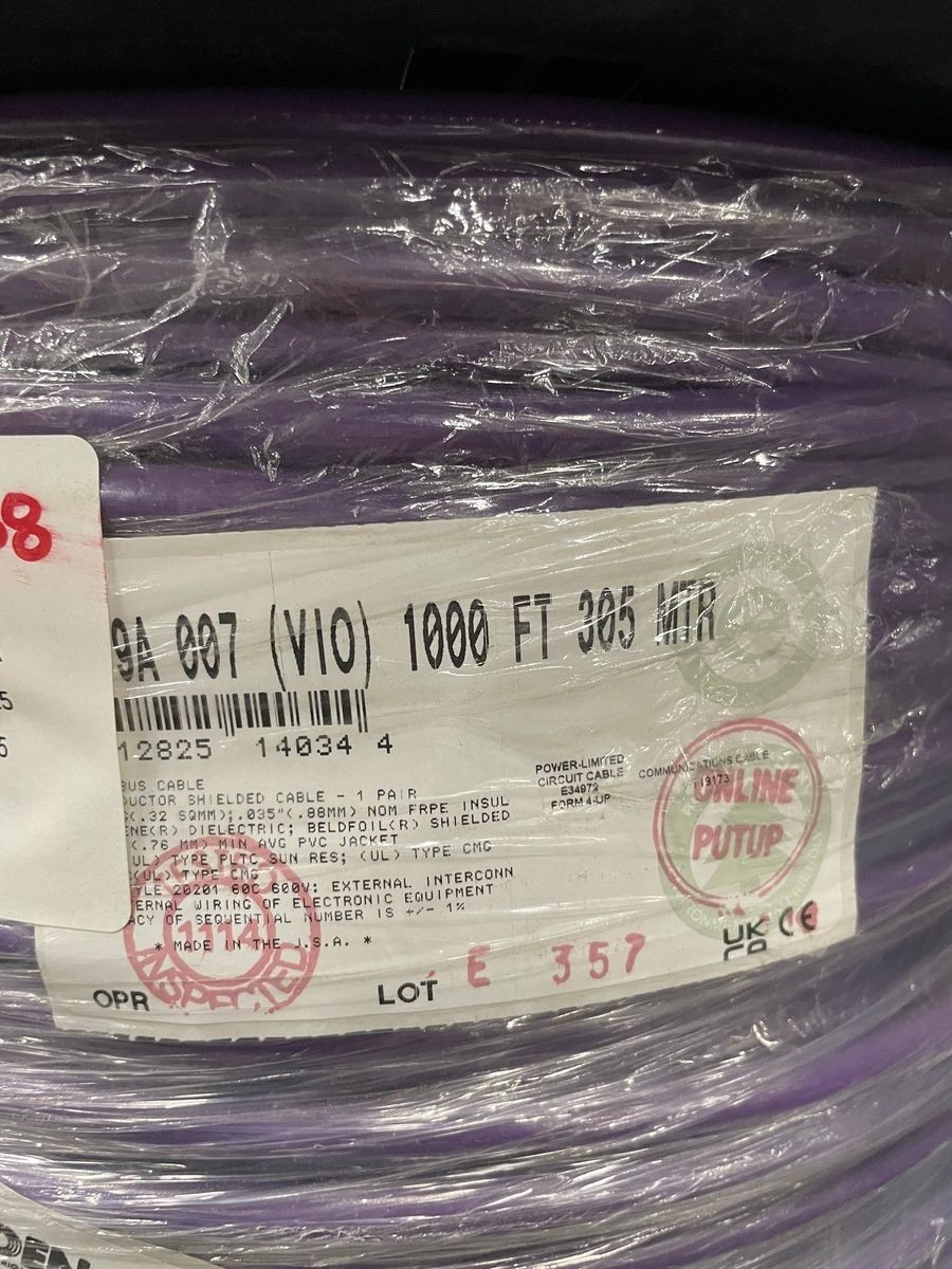 BELDEN 3079A 0071000 Profibus Shielded Cable 22AWG 1 Pair Violet 1000 Ft *