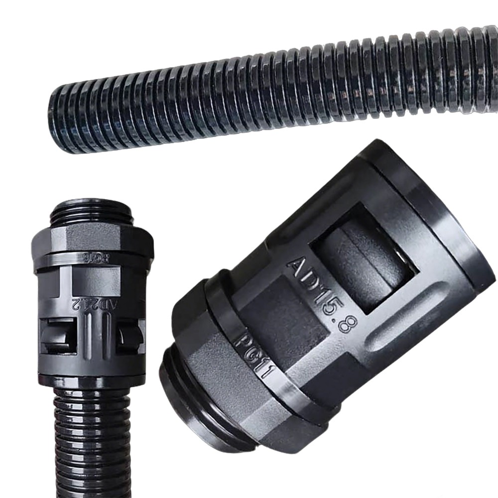 Corrugated Cable Conduit Connector Joint for Black Cable Tidy Tube & Trunking