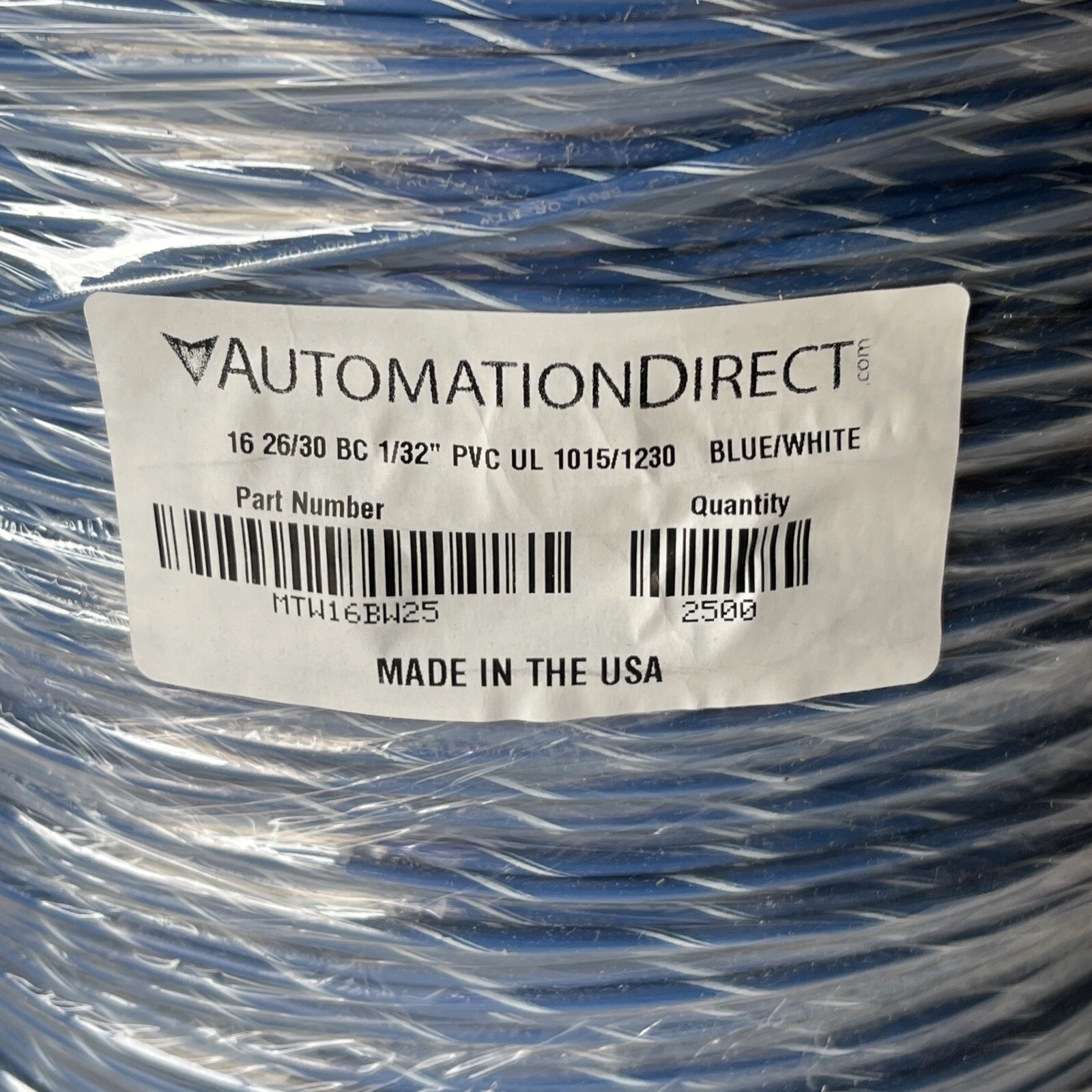 AUTOMATION DIRECT 16 26/30 BC 1/32” PVC Blue/white 2500 FT