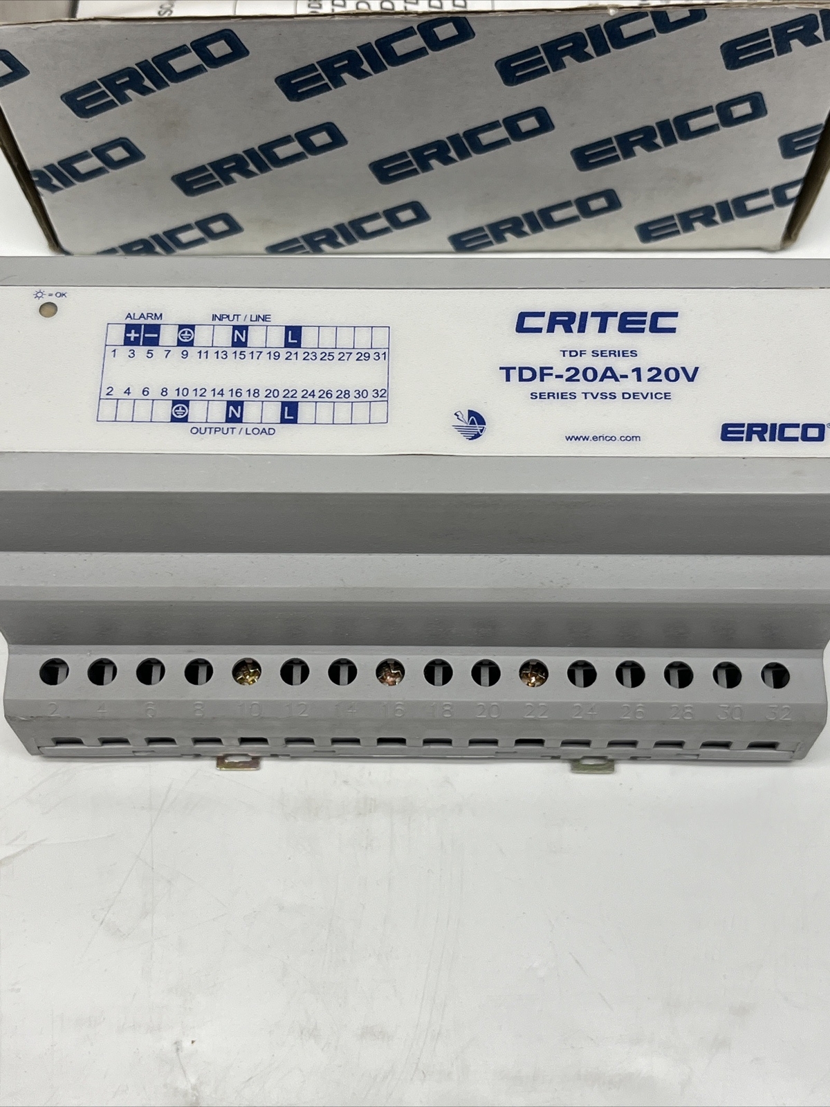 (Lot of 5) Erico TDF-20A-120V Surge Protection Device, Critec, NEW/USED
